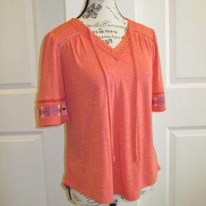 Greige Short Sleeve Knit Top